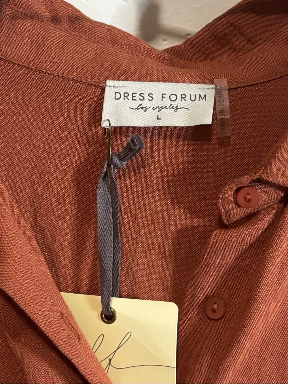 Dress Forum Rust Belted Romper Boho Button Front NWT Size Large - Picture 7 of 13